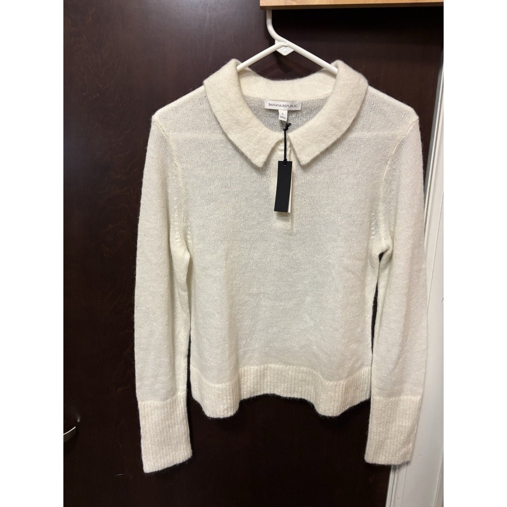 Banana Republic Alpaca Sweater Brand New With Tags Size Large‎ Woman's Off-white